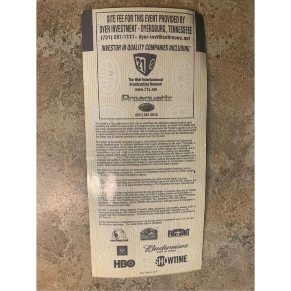 2002 Mike Tyson vs Lennox Lewis Boxing Ticket sec 121 HEAVY WEIGHT CHAMPIONSHIP - Picture 2 of 3